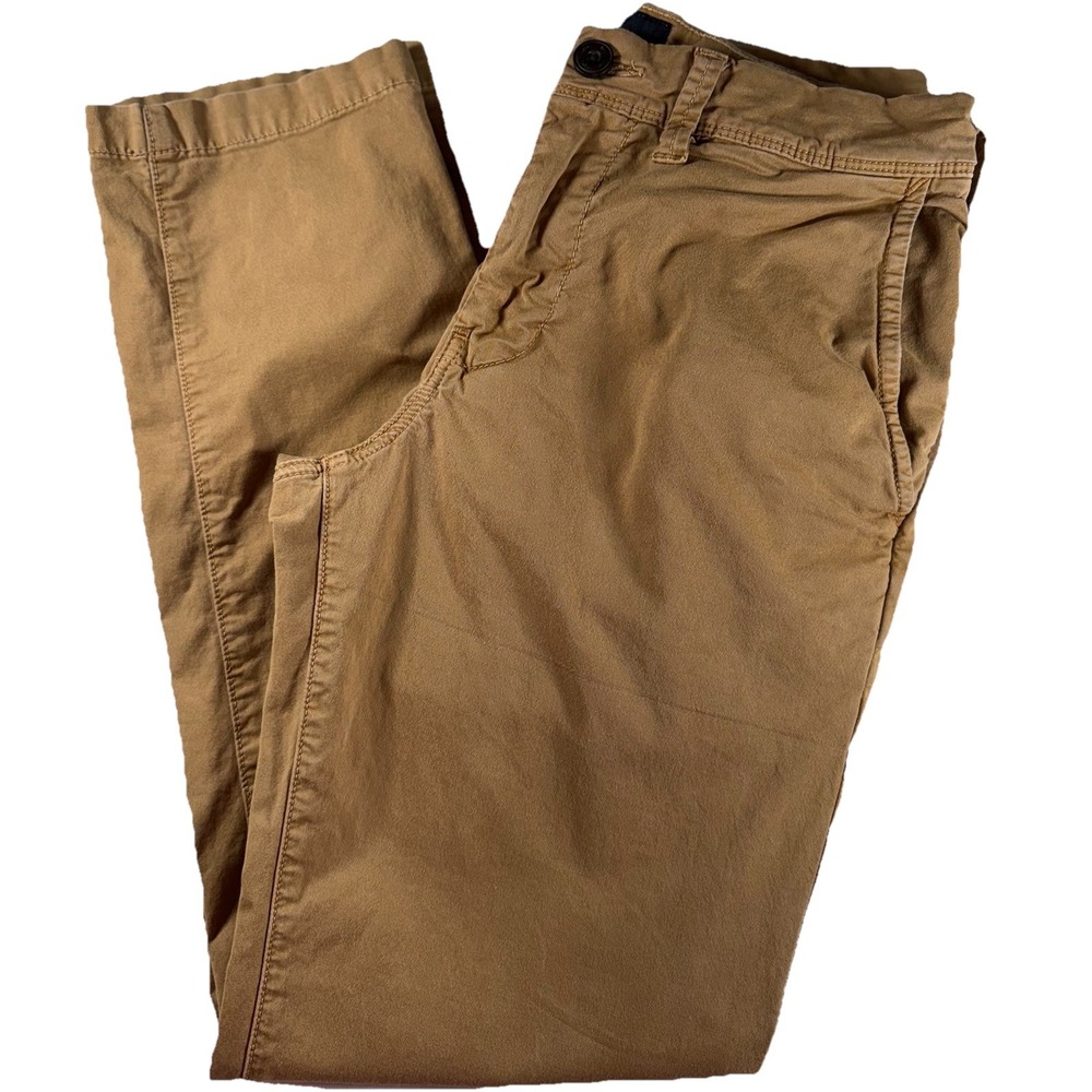 American‎ Eagle Mens Next Level Flex Slim Straight Brown Khaki Pants Fits 28x30